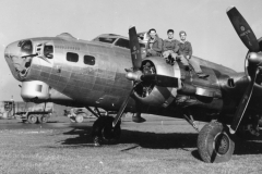 bob Matt and Brian on a b17. strip 89. Belgium. Nov 1944.