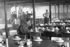 our Belgium mess hall. charlie and gustor in background. Feb 1945.