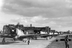 planes getting ready for takeoff in Belgium. strip 89. Nov 1944.