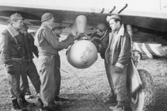 bomb on wing of P47. Strip 89. Belgium. Nov 1944