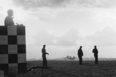 one of our planes comes in after a late run on strip 89. Belgium. Nov