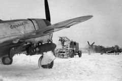 P47s and snow machine at Belgium base. Jan 1945