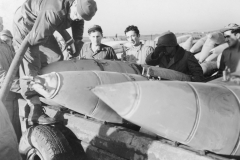 German belly tanks filled with nepane. strip 89. Belgium. Nov 1944