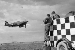 thunderbolt pass the control wagon at strip 89. Belgium. Nov 1944