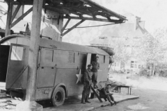 our lab set up at strip 89. Belgium. Nov 1944