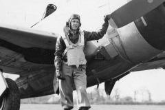 one of our pilots by his plane. Kingsnorth, Kent. may 14 1944.