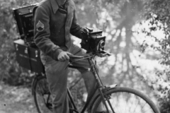 Bernie near pond in front of photo lab. may 1944. Kingsnorth Kent.