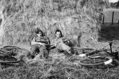 john and pit lounge in the hay. Kingsnorth Kent England. may 1944.