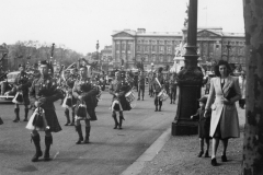 part of the royal guard band passes down the street. may 1944.