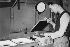 bob in print room. Aug 1944