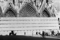 Reims Cathedral with sandbags. Oct 1944