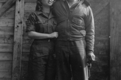 USO singer in Crosby and Astaire show with an officer. Sept 1944