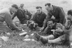 chow in the field. Russ bill Bernie sandy john and johns.