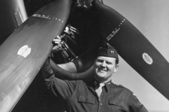 captain gougle in front of P47. Kingsnorth, Kent. April 1944.