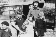 sandy with french kids.