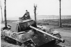 a tank near Paris. Nov 1944