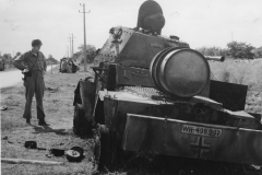 Pitman by tank. France. Oct 1944