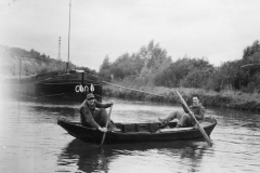 bob and pit on em canal near Reims. Oct 1944.