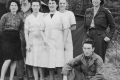 red cross gals at Le mans. Sept 1944. Barbara on the right.