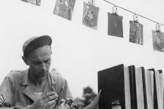 sandy at his table France. Aug 1944.