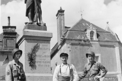 sandy and Bernie with Frenchman in saint Marie dumont. Aug 1944.