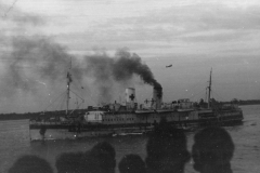 hospital ship with wounded from the Normandy area passes by as we are