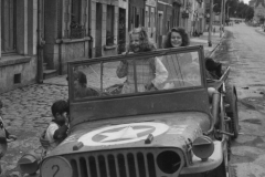 french kids on jeep. girl on right is renne.