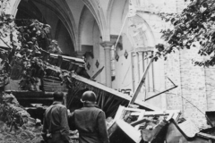 war torn church in Normandy France.