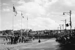 Franco American tracks meet at Le mans. France. Sept 1944