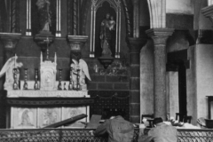 bill and johns in a french church in Normandy. July 1944