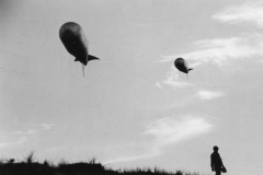 beachhead barrage balloons. near the Normandy beach. France