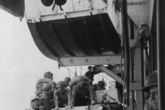 landing craft leaving mother ship. 9th AF.