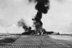 burning of P47 after new years attack by Germans. 1945