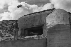 Utah beach France. bunker and 88. Aug 1944