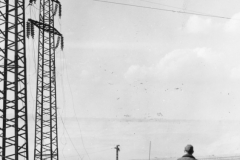 pit looking at German coal mines burning. April 1945. Germany.