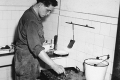 Lancaster fries steak at hospital. Kassel Germany. may 1945.