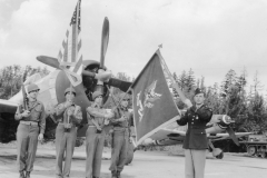 36 fighter group flag and new banner at the top.  Kassel Germany. jun