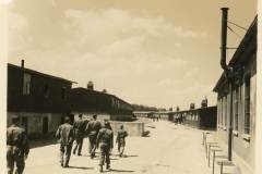 small russian boy showing soldiers down the street at buchenwald. germany june 1945 NEW09