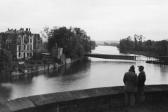 Steve and pullinger lookout over river in Kassel Germany. may 1945