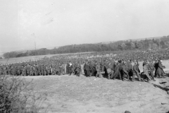 over 65000 German prisoners crowed ed into a field near cablence Germa