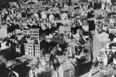 P38 recon picture of bombed out German town. 1945