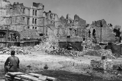 pit looks over ruins of buildings in Kassel Germany. may 1945